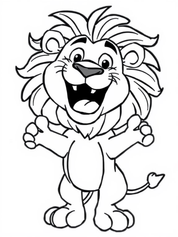 cartoon roaring lion illustration