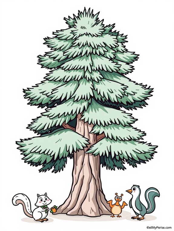 cartoon spruce tree drawing