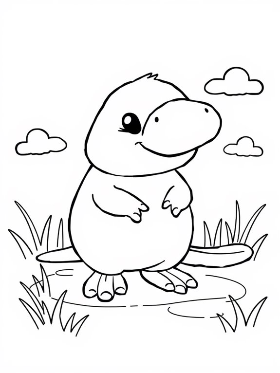 cartoon style platypus illustration