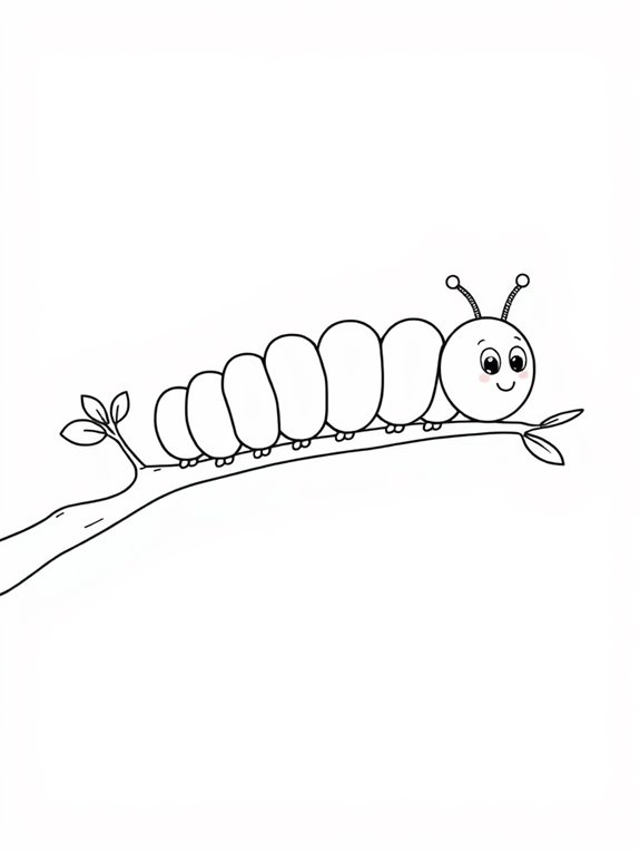 caterpillar branch line art