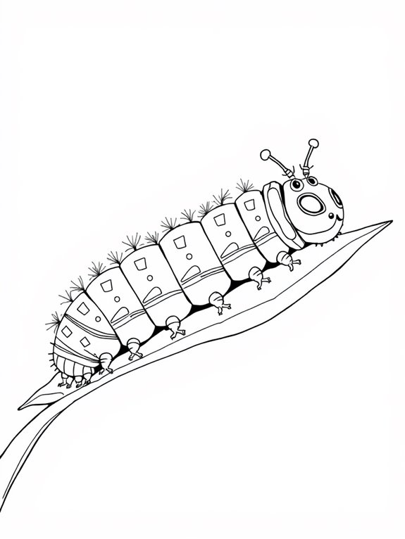 caterpillar coloring page design