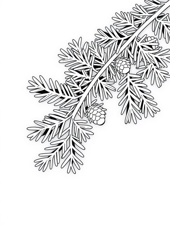 cedar branch coloring page