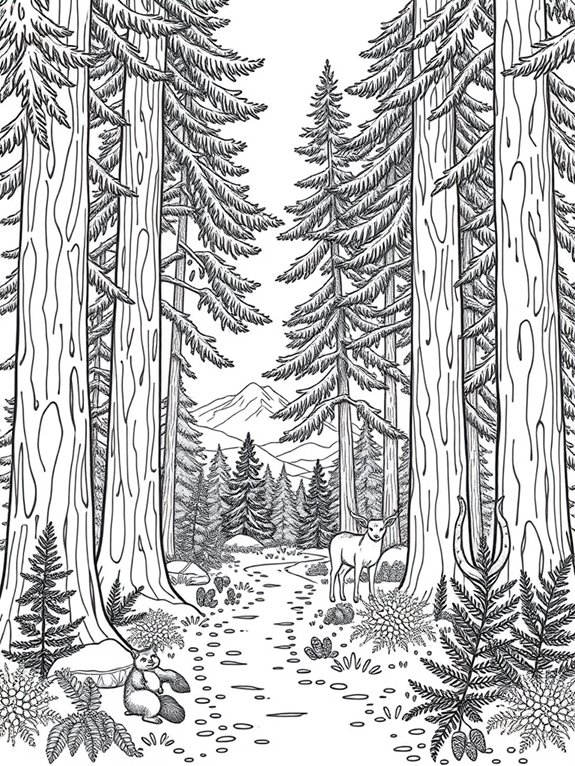 cedar forest coloring page