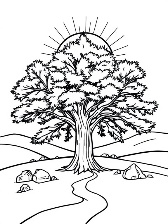 cedar landscape coloring page