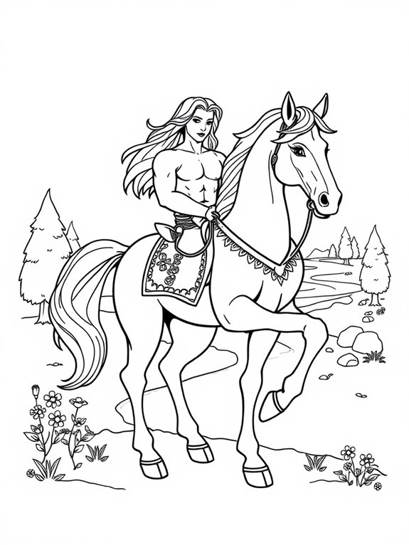 centaur coloring page design