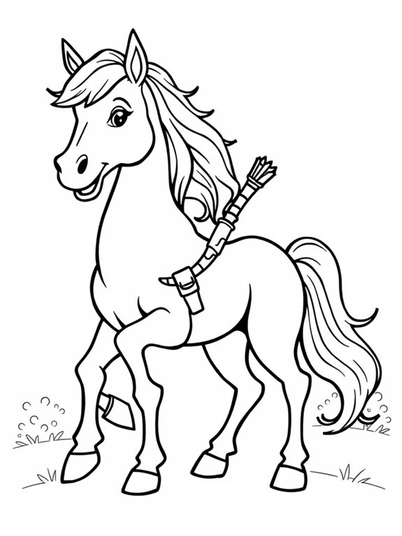 centaur coloring page design