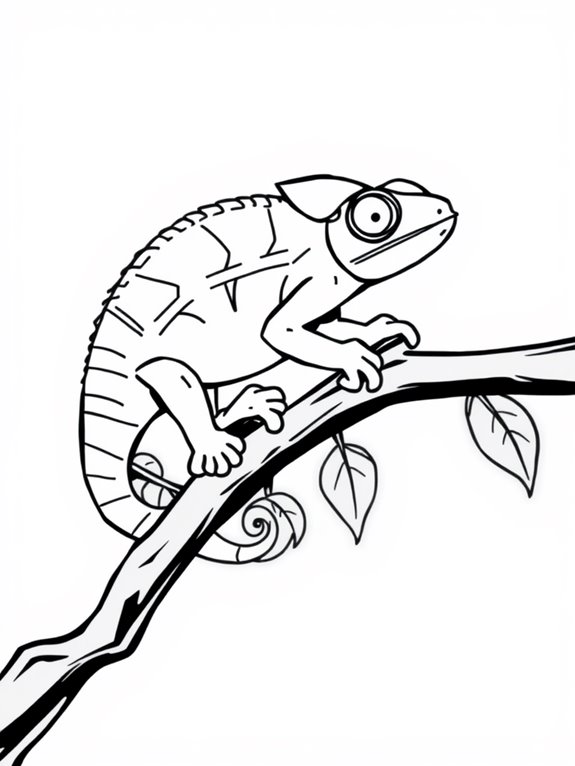 chameleon perched on branch