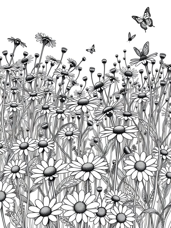 chamomile flower coloring page