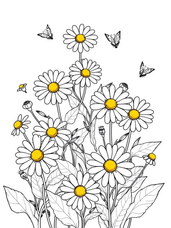 chamomile garden coloring page