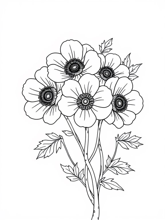 charming anemones coloring activity