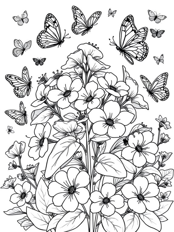 charming primroses and butterflies