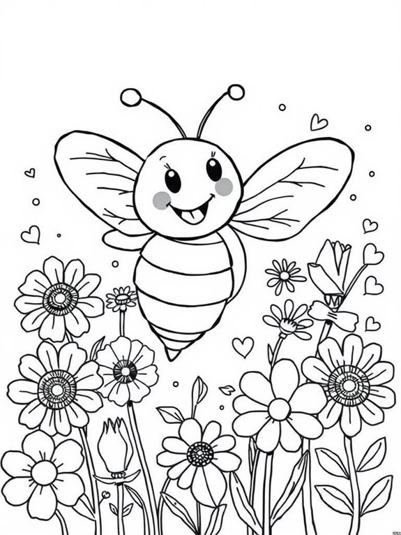 cheerful bee coloring activity