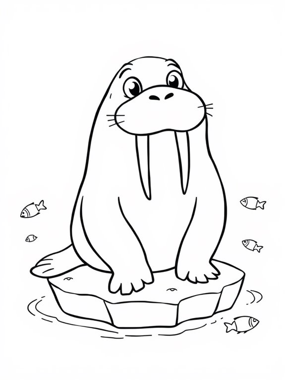 cheerful walrus coloring activity