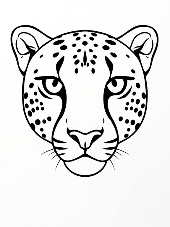 cheetah face coloring page