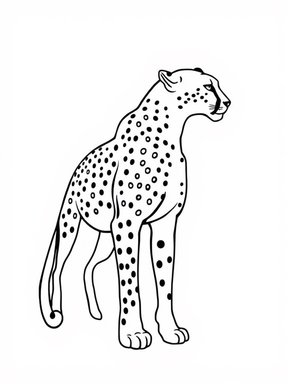 cheetah profile coloring page