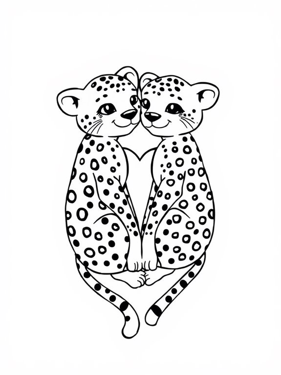 cheetahs forming heart shape