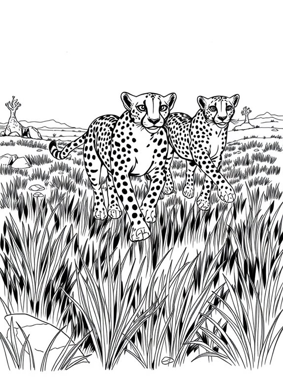 cheetahs sprinting through wilderness