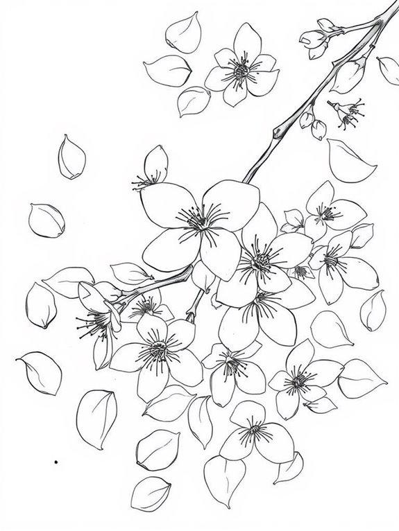 cherry blossom coloring page