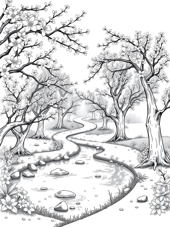 cherry blossom coloring page