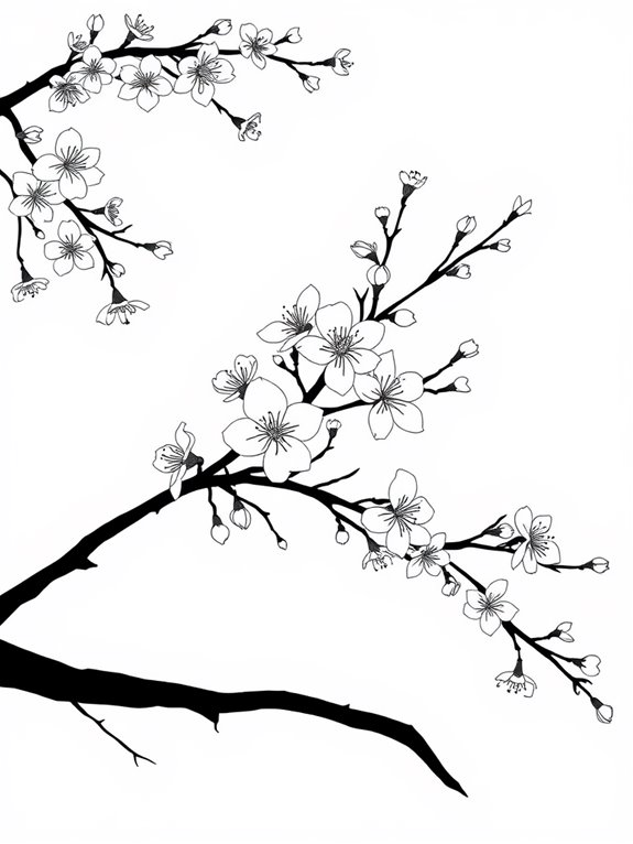 cherry blossom coloring page