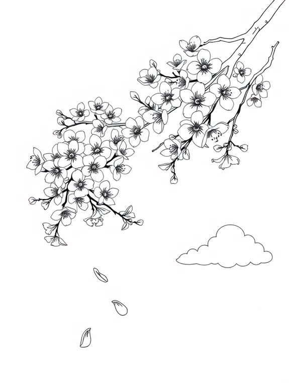 cherry blossom coloring page