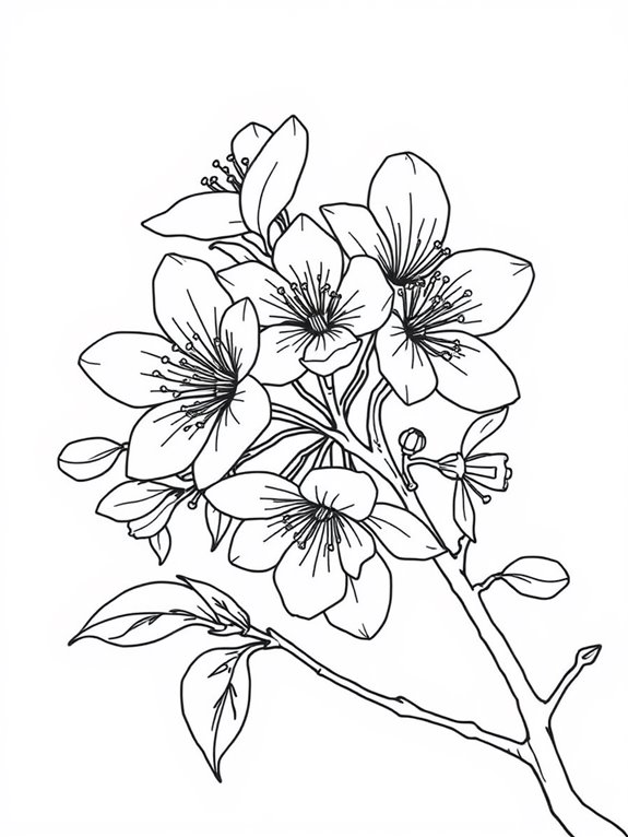 cherry blossom coloring page