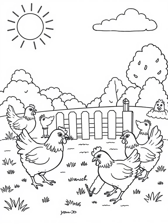 chickens basking in sunshine