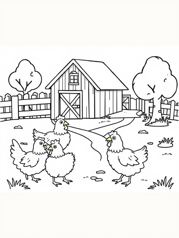 chickens on a farm