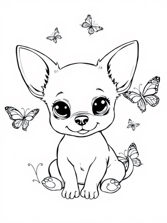 chihuahua and butterfly friends