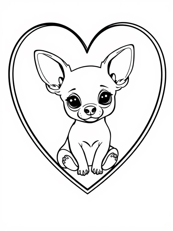 chihuahua in heart illustration