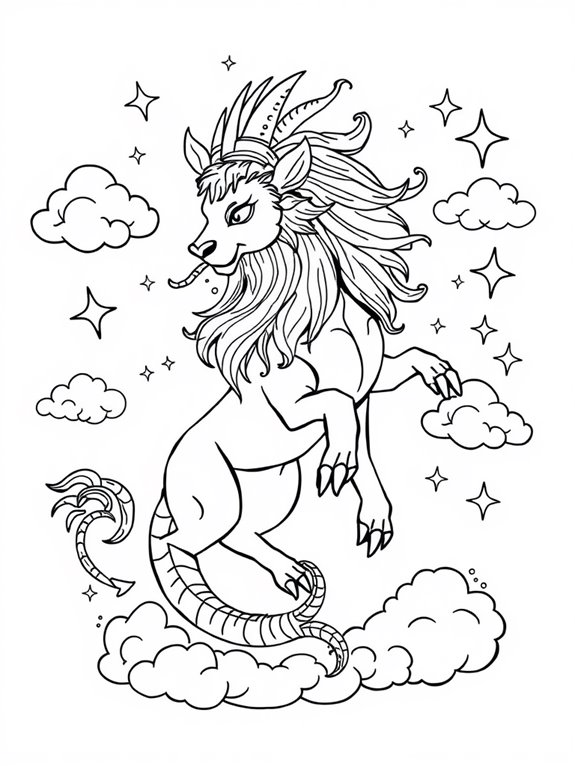 chimera amidst stars clouds