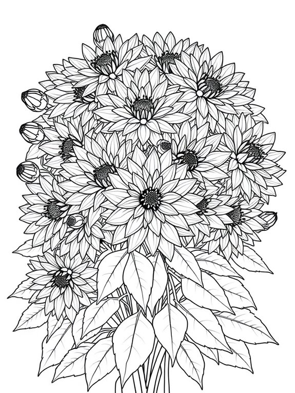 chrysanthemum bush coloring page