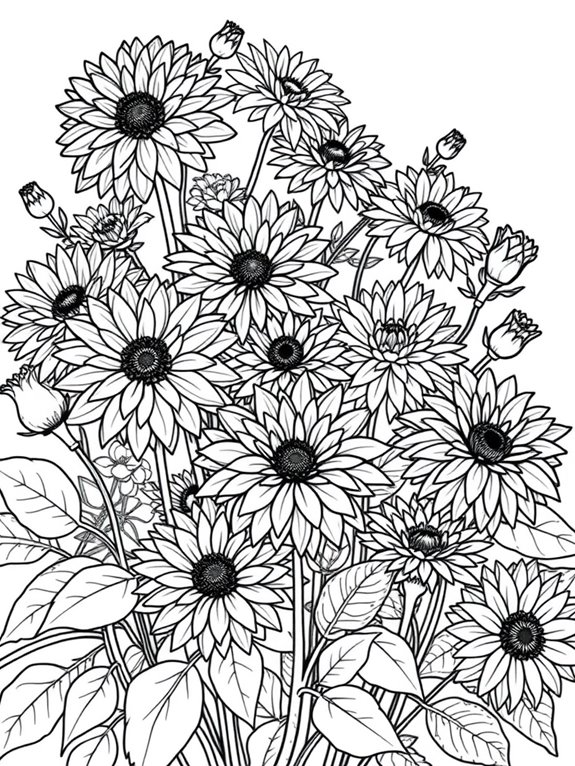 chrysanthemum garden coloring page