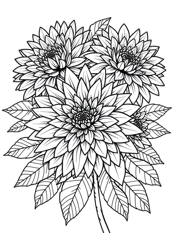 chrysanthemum line art design