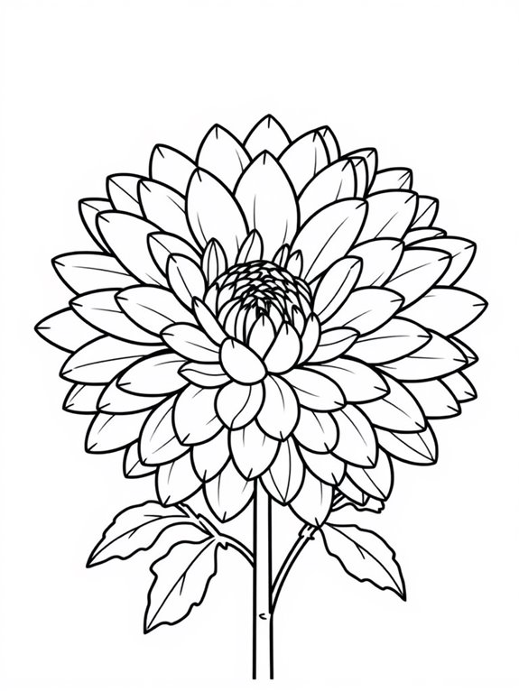 chrysanthemums coloring page design