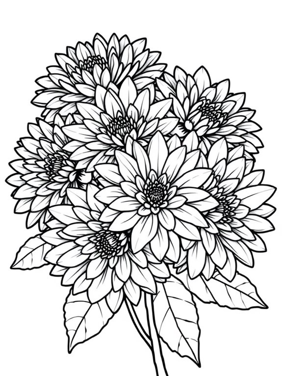 chrysanthemums coloring page design