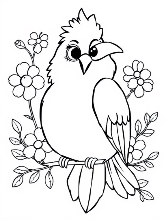 chubby lovebird coloring page