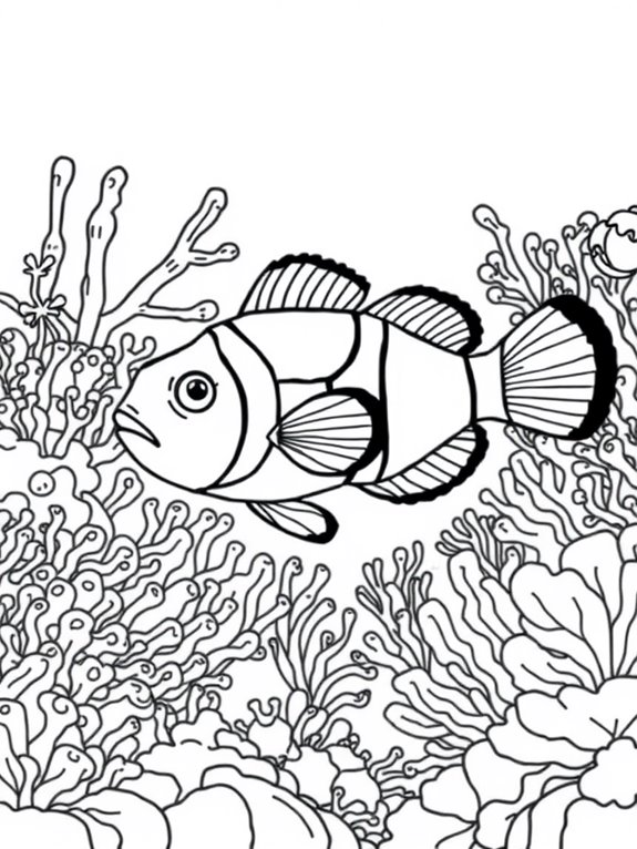 clownfish coloring page design