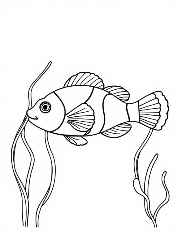 clownfish coloring page design