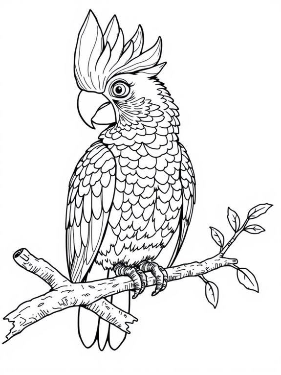 cockatoo coloring activity page