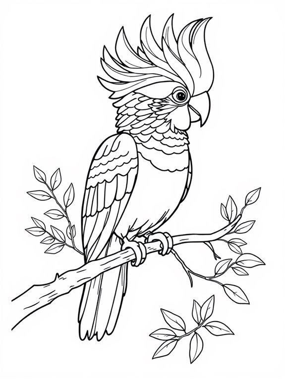 cockatoo coloring page design