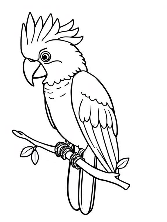 cockatoo coloring page design