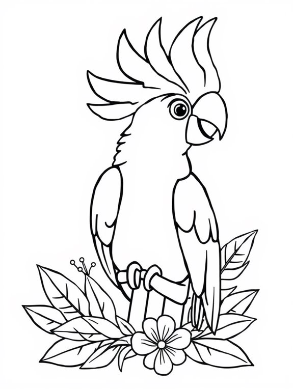 cockatoo coloring page fun