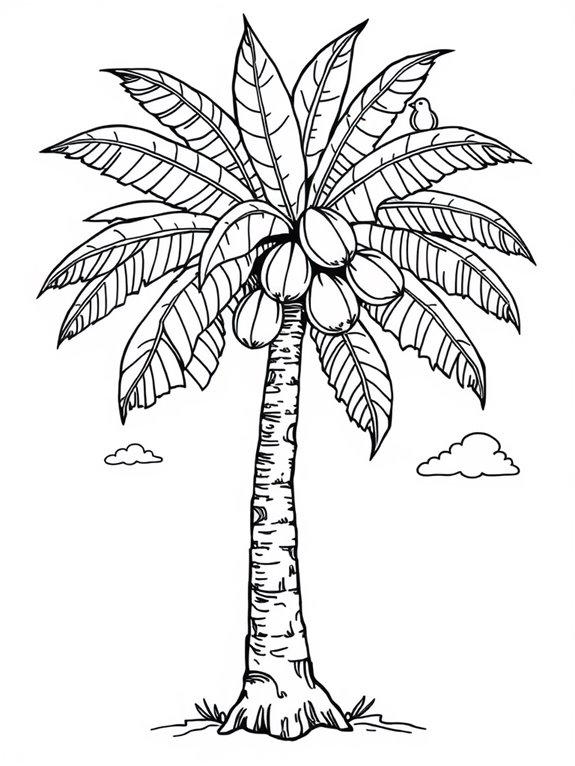 coconut tree doodle design