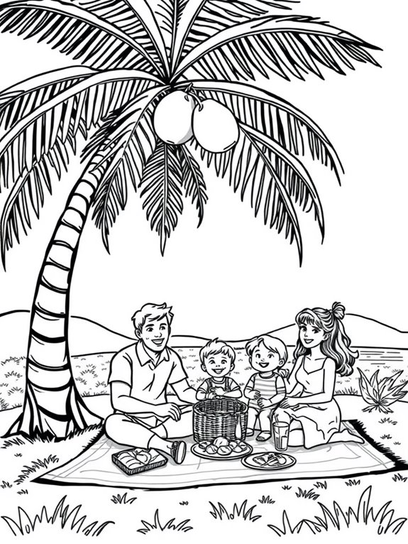 coconut tree family picnic