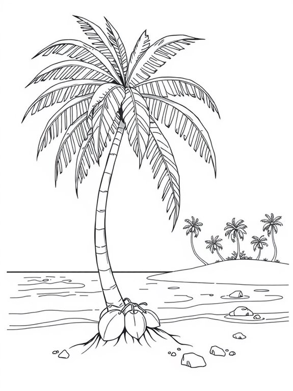 coconut tree island scene