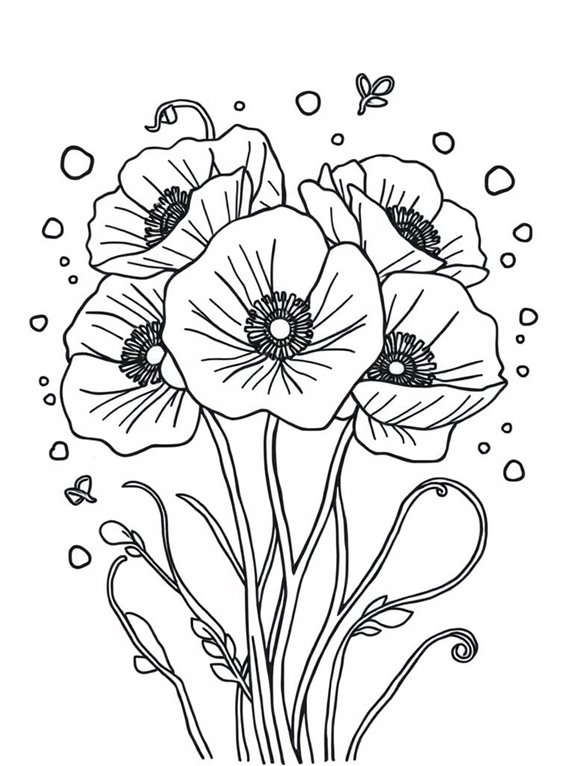 colorful anemones coloring page