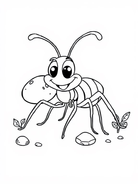 colorful cartoon ant illustration