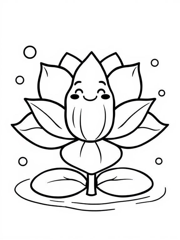 colorful cartoon lotus design