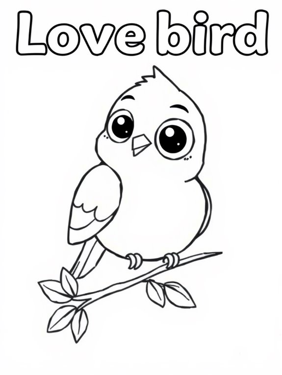 colorful cartoon lovebird illustration